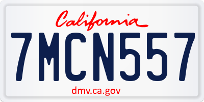 CA license plate 7MCN557