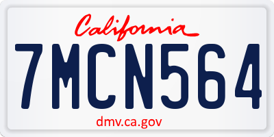 CA license plate 7MCN564