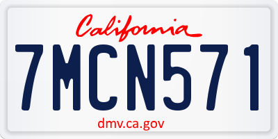 CA license plate 7MCN571