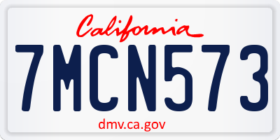 CA license plate 7MCN573