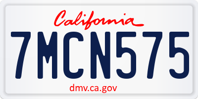 CA license plate 7MCN575