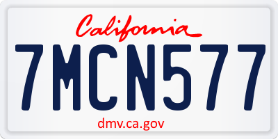 CA license plate 7MCN577