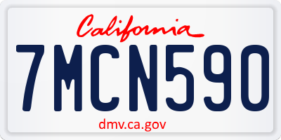 CA license plate 7MCN590