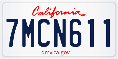 CA license plate 7MCN611