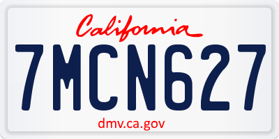 CA license plate 7MCN627