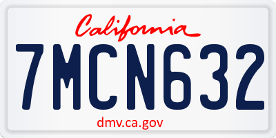 CA license plate 7MCN632