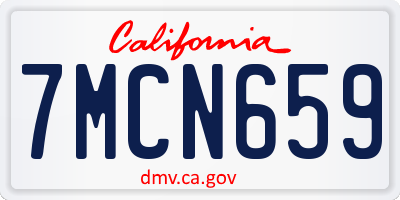 CA license plate 7MCN659