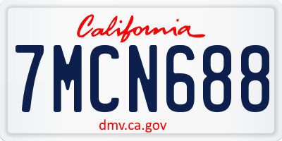 CA license plate 7MCN688