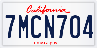 CA license plate 7MCN704