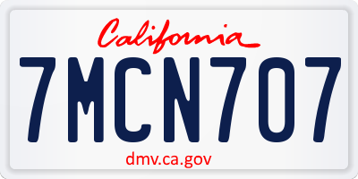 CA license plate 7MCN707