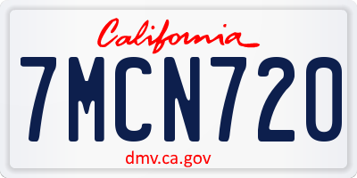 CA license plate 7MCN720