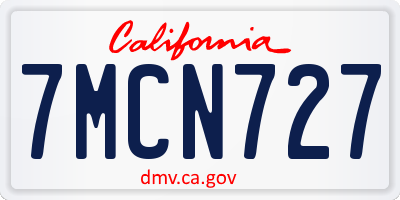 CA license plate 7MCN727