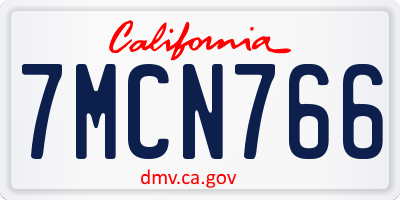 CA license plate 7MCN766