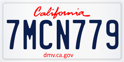 CA license plate 7MCN779