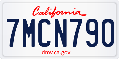 CA license plate 7MCN790