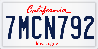 CA license plate 7MCN792