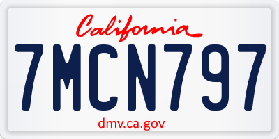 CA license plate 7MCN797