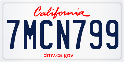 CA license plate 7MCN799