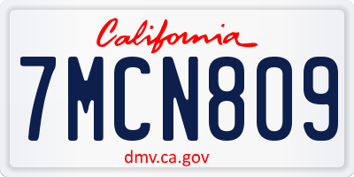 CA license plate 7MCN809