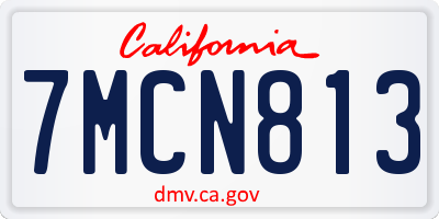 CA license plate 7MCN813