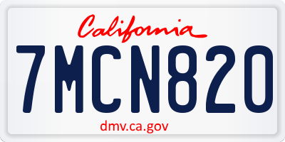 CA license plate 7MCN820