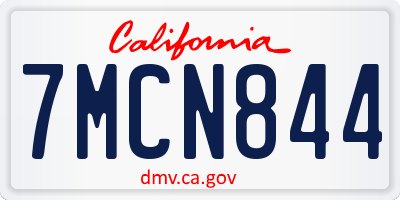 CA license plate 7MCN844