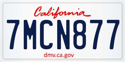 CA license plate 7MCN877