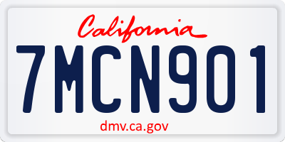 CA license plate 7MCN901