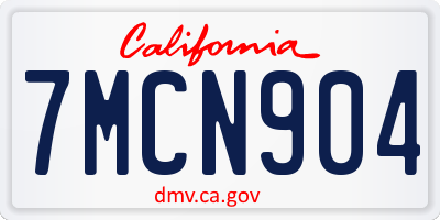CA license plate 7MCN904