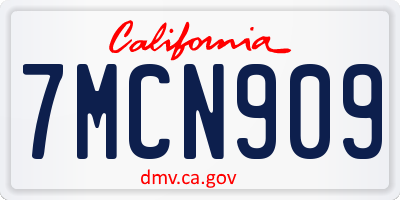CA license plate 7MCN909