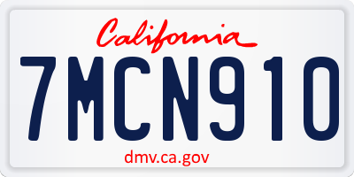CA license plate 7MCN910