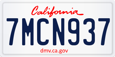 CA license plate 7MCN937