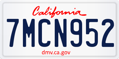 CA license plate 7MCN952