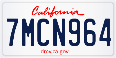CA license plate 7MCN964
