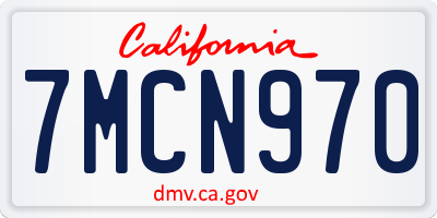 CA license plate 7MCN970