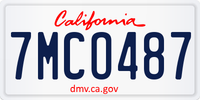 CA license plate 7MCO487