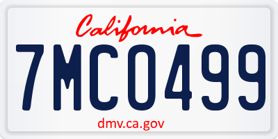 CA license plate 7MCO499