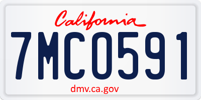 CA license plate 7MCO591