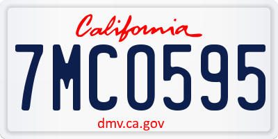 CA license plate 7MCO595