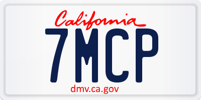 CA license plate 7MCP