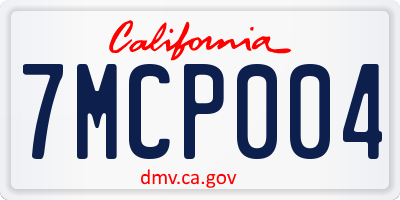 CA license plate 7MCP004