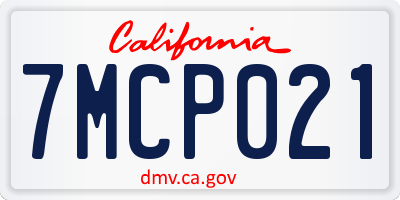 CA license plate 7MCP021