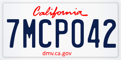 CA license plate 7MCP042