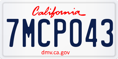 CA license plate 7MCP043