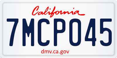 CA license plate 7MCP045
