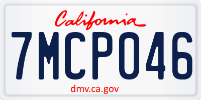 CA license plate 7MCP046