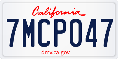 CA license plate 7MCP047