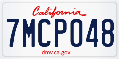 CA license plate 7MCP048