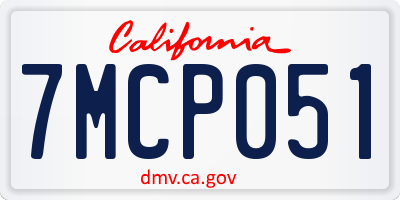 CA license plate 7MCP051