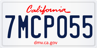 CA license plate 7MCP055
